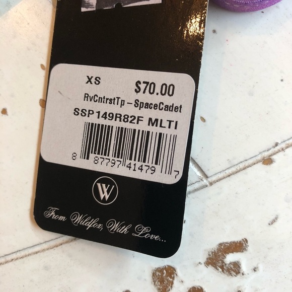 Wildfox Space Cadet Reverse Bikini Top Sz XS Nwt - Picture 2 of 3